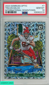 2023 PANINI DONRUSS OPTIC INTERNATIONAL DOWNTOWN TRAVIS KELCE #7 PSA 10 GEM MT 108962319