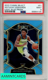 2020 PANINI SELECT ANTHONY EDWARDS #61 LIGHT BLUE PRIZM PSA 9 ROOKIE RC 66864105