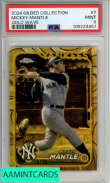 2024 TOPPS GILDED COLLECTION MICKEY MANTLE #7 GOLD WAVE PSA 9 MINT 105724457