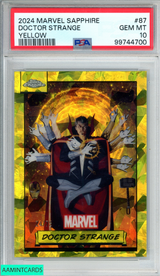 2024 TOPPS CHROME MARVEL SAPPHIRE DOCTOR STRANGE #87 YELLOW 24 OF 75 PSA 10 99744700