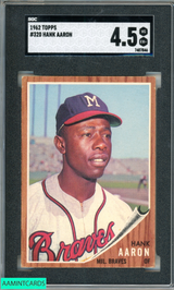 1962 TOPPS HANK AARON #320 MILWAUKEE BRAVES HOF SGC 4.5 VG-EX+ 7407846
