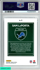 2024 PANINI DONRUSS DOWNTOWN! SAM LAPORTA #6 LIONS PSA 10 GEM MT 102889888