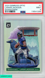 2024 PANINI DONRUSS OPTIC DOWNTOWN! LAMAR JACKSON #1 RAVENS PSA 9 MINT 116541268 2024 PANINI DONRUSS OPTIC DOWNTOWN! LAMAR JACKSON #1 RAVENS PSA 9 MINT 116541268