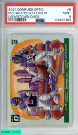2024 PANINI DONRUSS OPTIC DOWNTOWN DUOS MCCARTHY JEFFERSON #9 ROOKIE RC PSA 9 116463163