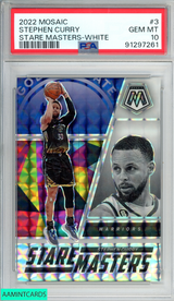 2022 PANINI MOSAIC STARE MASTERS STEPHEN CURRY #3 WHITE 19 OF 25 PSA 10 GEM MT 91297261