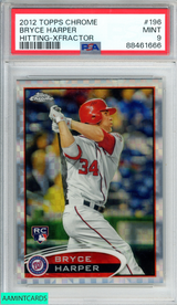 2012 TOPPS CHROME BRYCE HARPER #196 XFRACTOR ROOKIE RC PSA 9 MINT 88461666