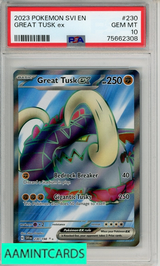 2023 POKEMON SVI EN-SCARLET VIOLET GREAT TUSK EX #230 ULTRA RARE PSA 10 75662308 2023 POKEMON SVI EN-SCARLET VIOLET GREAT TUSK EX #230 ULTRA RARE PSA 10 75662308