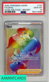 2020 POKEMON SWORD SHIELD VIVID VOLTAGE FA OPAL #197 SECRET PSA 10 56413080 2020 POKEMON SWORD SHIELD VIVID VOLTAGE FA OPAL #197 SECRET PSA 10 56413080