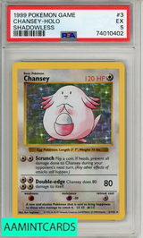 1999 POKEMON GAME CHANSEY-HOLO #3 SHADOWLESS PSA 5 EX 74010402 1999 POKEMON GAME CHANSEY-HOLO #3 SHADOWLESS PSA 5 EX 74010402