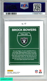 2024 PANINI DONRUSS DOWNTOWN! BROCK BOWERS #17 ROOKIE RC PSA 8 NM-MT 119087401 2024 PANINI DONRUSS DOWNTOWN! BROCK BOWERS #17 ROOKIE RC PSA 8 NM-MT 119087401