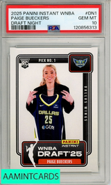 2025 PANINI INSTANT WNBA DRAFT NIGHT PAIGE BUECKERS #DN1 PSA 10 120856313 2025 PANINI INSTANT WNBA DRAFT NIGHT PAIGE BUECKERS #DN1 PSA 10 120856313