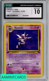 1999 POKEMON FOSSIL 1ST EDITION HAUNTER #21 CGC 10 6007318285