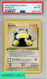 1999 POKEMON JUNGLE SNORLAX #27 1ST EDITION PSA 8 NM-MT 89015730 1999 POKEMON JUNGLE SNORLAX #27 1ST EDITION PSA 8 NM-MT 89015730