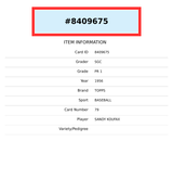 1956 TOPPS SANDY KOUFAX #79 BROOKLYN DODGERS HOF SGC 1 PR 8409675