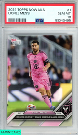 2024 TOPPS NOW MLS LIONEL MESSI #1 INTER MIAMI PSA 10 GEM MT 89040495
