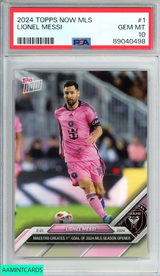 2024 TOPPS NOW MLS LIONEL MESSI #1 INTER MIAMI PSA 10 GEM MT 89040498
