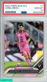 2024 TOPPS NOW MLS LIONEL MESSI #1 INTER MIAMI PSA 10 GEM MT 89040489