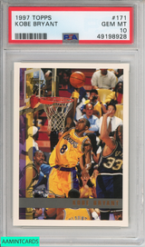 1997 TOPPS KOBE BRYANT #171 LOS ANGELES LAKERS HOF PSA 10 GEM MT 49198928