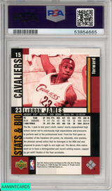 2004 UPPER DECK HARDCOURT LEBRON JAMES #15 CLEVLAND CAVALIERS PSA 9 MINT 53854665
