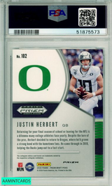 2020 PANINI PRIZM DRAFT PICKS JUSTIN HERBERT #102 RED PRIZM ROOKIE PSA 10 GEM MT 51875573