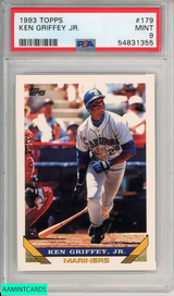 1993 TOPPS KEN GRIFFEY JR #179 SEATTLE MARINERS HOF PSA 9 MINT 54831355 1993 TOPPS KEN GRIFFEY JR #179 SEATTLE MARINERS HOF PSA 9 MINT 54831355