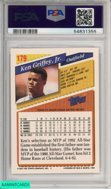 1993 TOPPS KEN GRIFFEY JR #179 SEATTLE MARINERS HOF PSA 9 MINT 54831355 1993 TOPPS KEN GRIFFEY JR #179 SEATTLE MARINERS HOF PSA 9 MINT 54831355
