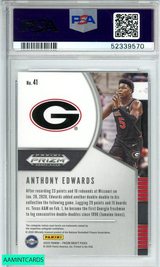 2020 PANINI PRIZM DP ANTHONY EDWARDS #41 WOLVES ROOKIE RC PSA 9 MINT 52339570