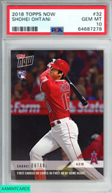 2018 TOPPS NOW SHOHEI OHTANI #32 ROOKIE RC LOS ANGELES ANGELS PSA 10 GEM MT 64687278
