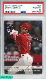 2018 TOPPS NOW SHOHEI OHTANI #136 LOS ANGELES ANGELS ROOKIE RC PSA 10 GEM MT 64687390