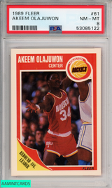 1989 FLEER AKEEM OLAJUWON #61 HOUSTON ROCKETS HOF PSA 8 NM-MT 53085122