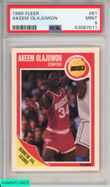 1989 FLEER AKEEM OLAJUWON #61 HOF HOUSTON ROCKETS PSA 9 MINT 53087011