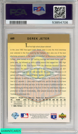 1993 UPPER DECK DEREK JETER #449 ROOKIE HOF NEW YORK YANKEES RC PSA 8 NM-MT 53854706 1993 UPPER DECK DEREK JETER #449 ROOKIE HOF NEW YORK YANKEES RC PSA 8 NM-MT 53854706