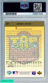 1993 UPPER DECK DEREK JETER #449 ROOKIE HOF NEW YORK YANKEES RC PSA 8 NM-MT 52867929 1993 UPPER DECK DEREK JETER #449 ROOKIE HOF NEW YORK YANKEES RC PSA 8 NM-MT 52867929