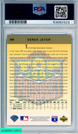 1993 UPPER DECK DEREK JETER #449 ROOKIE HOF NEW YORK YANKEES RC PSA 8 NM-MT 53682923 1993 UPPER DECK DEREK JETER #449 ROOKIE HOF NEW YORK YANKEES RC PSA 8 NM-MT 53682923
