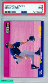 1995 COLLECTORS CHOICE DEREK JETER #15 HOF NEW YORK YANKEES PSA 9 MINT 54214695 1995 COLLECTORS CHOICE DEREK JETER #15 HOF NEW YORK YANKEES PSA 9 MINT 54214695