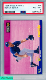 1995 COLLECTORS CHOICE DEREK JETER #15 HOF NEW YORK YANKEES PSA 8 NM-MT 52868070 1995 COLLECTORS CHOICE DEREK JETER #15 HOF NEW YORK YANKEES PSA 8 NM-MT 52868070