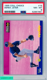 1995 COLLECTORS CHOICE DEREK JETER #15 HOF NEW YORK YANKEES PSA 8 NM-MT 52867961 1995 COLLECTORS CHOICE DEREK JETER #15 HOF NEW YORK YANKEES PSA 8 NM-MT 52867961