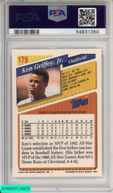 1993 TOPPS KEN GRIFFEY JR #179 SEATTLE MARINERS HOF PSA 9 MINT 54831350 1993 TOPPS KEN GRIFFEY JR #179 SEATTLE MARINERS HOF PSA 9 MINT 54831350