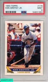1993 TOPPS KEN GRIFFEY JR #179 SEATTLE MARINERS HOF PSA 9 MINT 54831353 1993 TOPPS KEN GRIFFEY JR #179 SEATTLE MARINERS HOF PSA 9 MINT 54831353