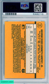 1989 DONRUSS KEN GRIFFEY JR #33 ROOKIE HOF SEATTLE MARINERS RC PSA 8 NM-MT 53682710 1989 DONRUSS KEN GRIFFEY JR #33 ROOKIE HOF SEATTLE MARINERS RC PSA 8 NM-MT 53682710