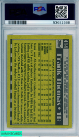 1990 TOPPS FRANK THOMAS #414 NAME ON FRONT ROOKIE HOF WHITE SOX RC PSA 9 MINT 53682666