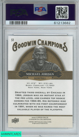 2020 UPPER DECK GOODWIN CHAMPIONS MICHAEL JORDAN #51 BULLS HOF PSA 10 GEM MT 61213682