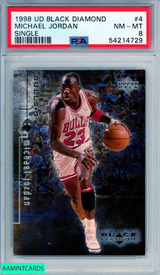 1998 UPPER DECK BLACK DIAMOND MICHAEL JORDAN #4 SINGLE HOF BULLS PSA 8 NM-MT 54214729