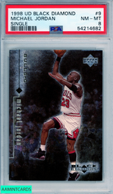 1998 UPPER DECK BLACK DIAMOND MICHAEL JORDAN #9 SINGLE HOF BULLS PSA 8 NM-MT 54214682