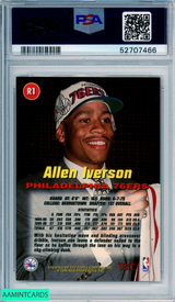 1996 STADIUM CLUB ALLEN IVERSON #R1 ROOKIES 1 HOF 76ERS RC PSA 8 NM-MT 52707466