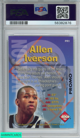 1996 COLLECTORS EDGE ALLEN IVERSON #PR1 RAD RECRUITS-HOLO PROMO ROOKIE RC PSA 6 56382876