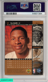1996 UPPER DECK RAY ALLEN #69 ROOKIE HOF MILWAUKEE BUCKS RC PSA 9 MINT 54831384 1996 UPPER DECK RAY ALLEN #69 ROOKIE HOF MILWAUKEE BUCKS RC PSA 9 MINT 54831384