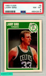 1989 FLEER LARRY BIRD #8 BOSTON CELTICS PSA NM-MT 8 48942818 1989 FLEER LARRY BIRD #8 BOSTON CELTICS PSA NM-MT 8 48942818