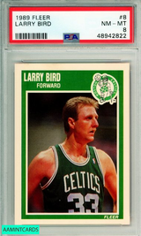 1989 FLEER LARRY BIRD #8 BOSTON CELTICS PSA NM-MT 8 48942822 1989 FLEER LARRY BIRD #8 BOSTON CELTICS PSA NM-MT 8 48942822
