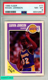 1989 FLEER MAGIC JOHNSON #77 L A  LAKERS PSA NM-MT 8 48942861